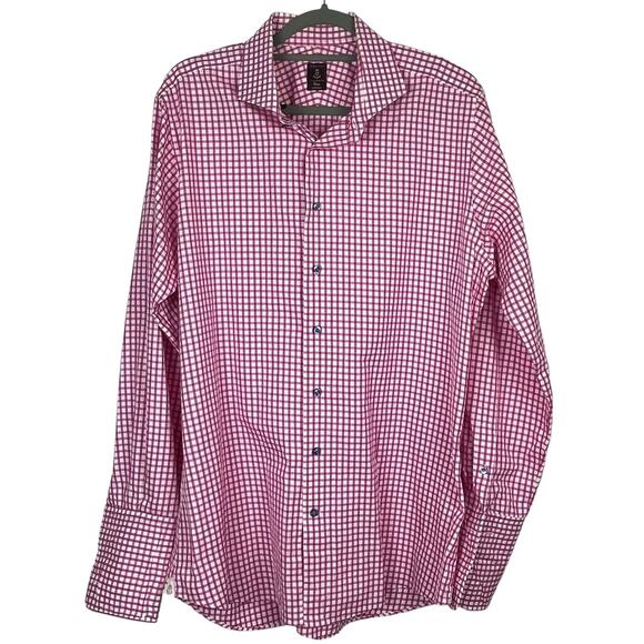 Robert Talbott Shirt Estate Bespoke Mens Button Up Raspberry Gingham Size XL - Picture 1 of 10
